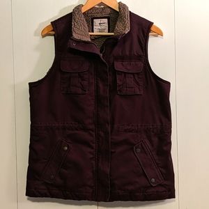 Sonoma Women's Full Zip Snap Faux Fur Vest Jacket